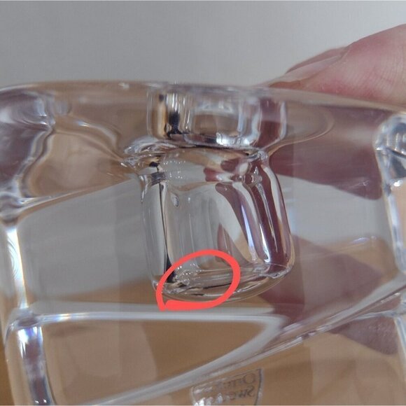 Set Of Orrefors Sweden Crystal Clear Glass Taper Candle Holders Geometric Cubes - Picture 10 of 13